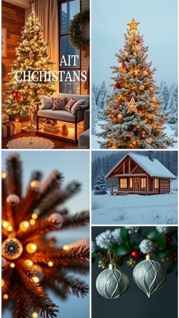 Aesthetic Christmas wallpapers showcasing festive scenes and decorations for Instagram.
